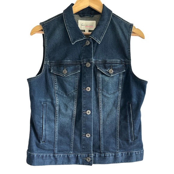 Turo By Vince Camuto Womens Size Medium Denim Vest Dark Wash‎ - Picture 1 of 7